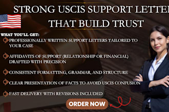 write professional support letter or affidavit for family based immigration case