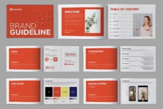 design a brandbook, brand style guide, visual identity manual and branding kit