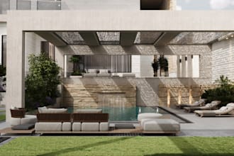 do 3d landscape design, patio, backyard pool, garden studio, pergola, deck,porch