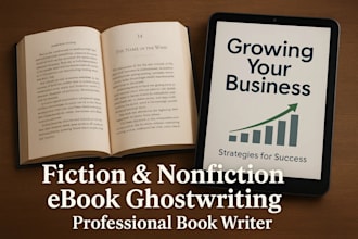 be your fiction ebook ghostwriter, nonfiction ebook writer, ghost book writer