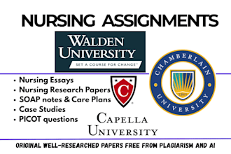 help with capella flexpath nursing projects, walden and chamberlain