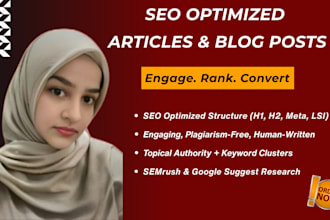 write SEO optimized articles and blog posts with keyword clusters for ranking