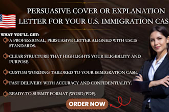 draft a persuasive cover or explanation letter for your US immigration case