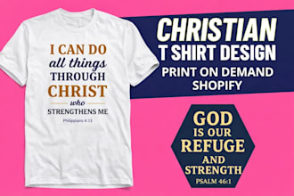 design christian t shirt print on demand, etsy, shopify pod