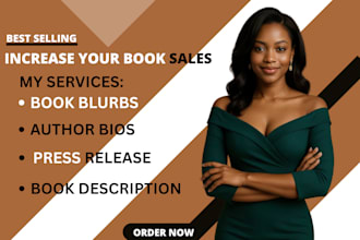 write a perfect book blurb book decription or author bio