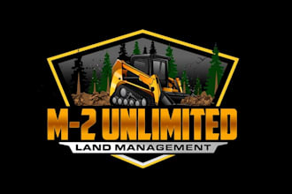 create attractive imagination mulching and excavator logo design