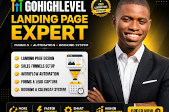 design gohighlevel landing pages funnels and automation forms booking system