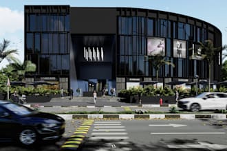 design supermarket, grocery design, mall design, landscape, walkthrough video