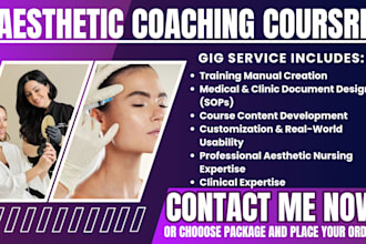 create aesthetic coaching course training manual for body facial laser treatment