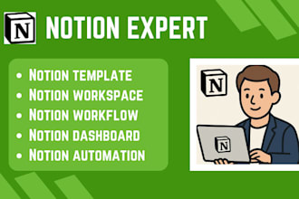 create a custom notion template notion dashboard and notion  workspace