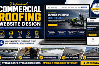 design commercial roofing website roofing leads contractor website landing page