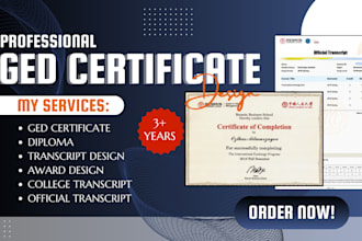 replicate ged transcript, college transcript, diploma, ged certificate and award