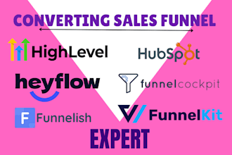 setup sales funnel using heyflow hubspot funnel cockpit funnelish gohighlevel