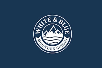 design amazing mountain guides logo