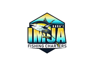 design modern impressive charter fishing logo