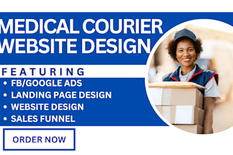 medical courier website cargo van website delivery site with booking tracking