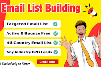 provide niche targeted email list, b2b, bulk email list for email marketing