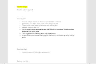 create professional sector and industry analysis for investors