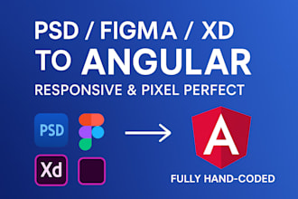 convert PSD figma  xd to angular responsive pixel perfect angular website