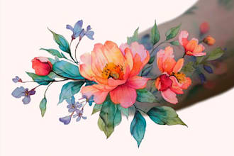 custom a watercolor tattoo design