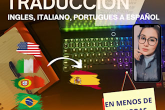 translate documents, ads and content from english, italian, portugues to spanish