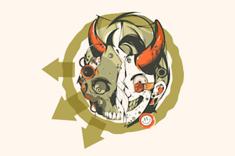 design halloween illustration, halloween anime artwork,