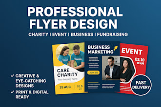 design professional charity fundraising nonprofit and event flyers