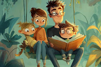 draw custom childrens book illustration and cover art
