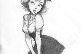 draw a pin up girl and pin up girl