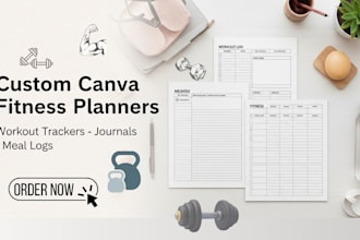 make printable and editable fitness planners, journals and trackers for coaches