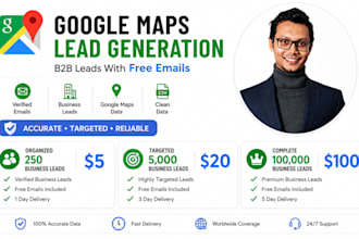 do web scraping, data scraping and google maps extraction
