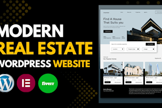 design a modern real estate wordpress website with elementor