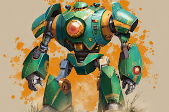 make your mecha robot fanart or original in digital artwork