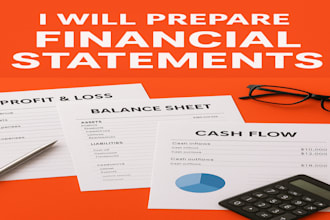 prepare detailed p and l, balance sheet, and cash flow