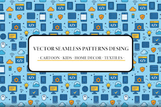 design cute seamless cartoon patterns for kid fabric, wallpaper, or packaging