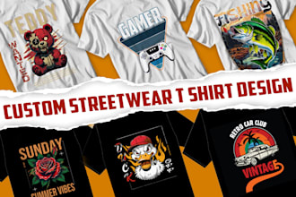 custom vintage streetwear and anime t shirt design