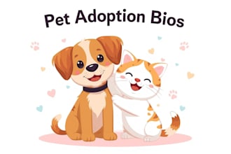 write a fun and heartwarming pet adoption bio