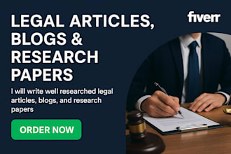 write well researched legal articles, blogs, and research papers
