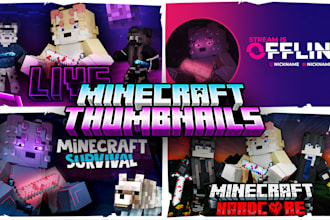 create professional minecraft youtube thumbnails and renders