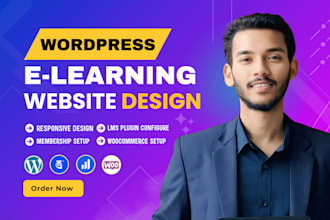 build wordpress elearning lms website with learndash, learnpress