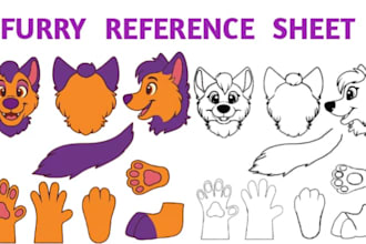 draw furry reference sheet fursona art character nsfw or sfw furry art oc anthro