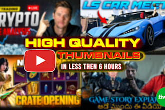 design high quality trading youtube thumbnails in 6 hours