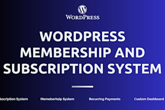 create wordpress membership or subscription system website