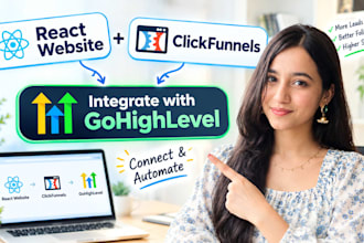 build your clickfunnels funnel or react website for gohighlevel integration