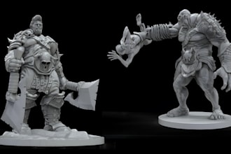 sculpt 3d miniature, warhammer 3d figurine tabletop dnd 3d model for 3d printing