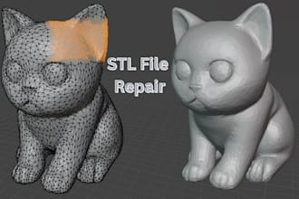 professionally repair stl file, custom file modification