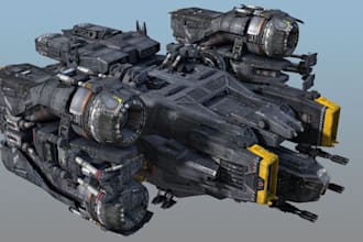 3d spaceship model, 3d hard surface model,3d aircraft model, stl for 3d printing