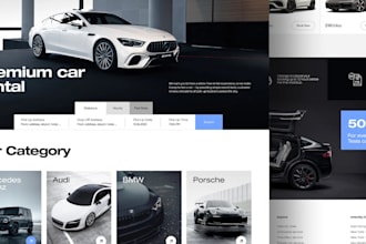 design custom car rental website, ai car inspection website tour car booking web