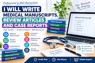 write medical manuscripts, review articles and case reports