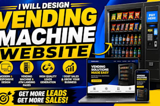 design vending machine website atm vending landing page vending machine leads